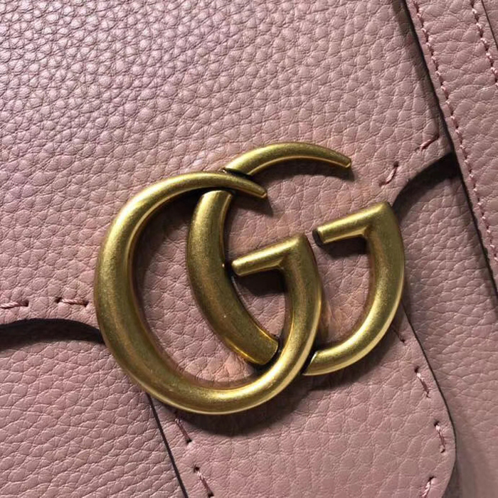 Gucci GG Marmont Leather Top Handle Medium Bag 442622 Pink 2018