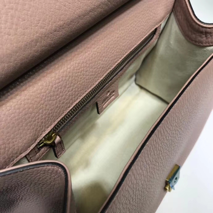 Gucci GG Marmont Leather Top Handle Medium Bag 442622 Pink 2018