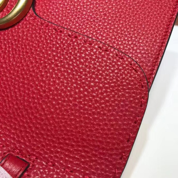 Gucci GG Marmont Leather Top Handle Medium Bag 442622 Red 2018