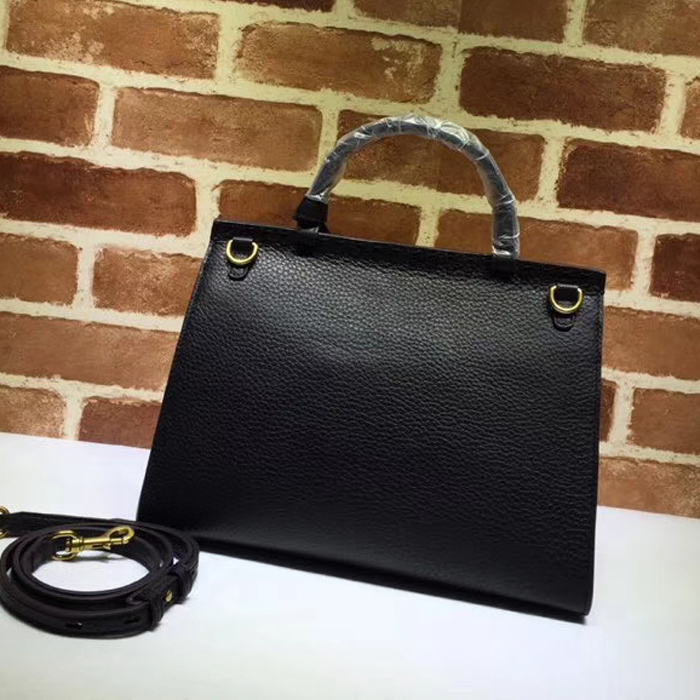 Gucci GG Marmont Leather Top Handle Medium Bag 442622 Black 2018
