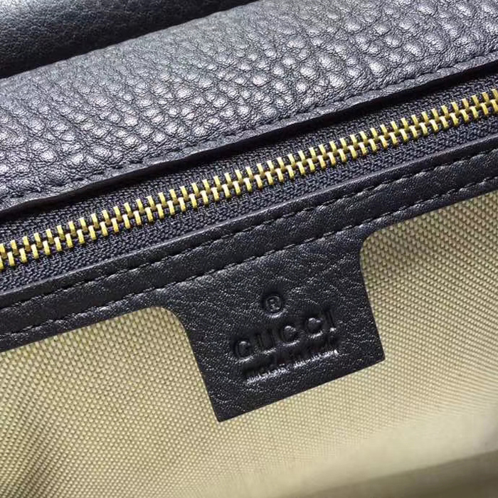Gucci GG Marmont Leather Top Handle Medium Bag 442622 Black 2018