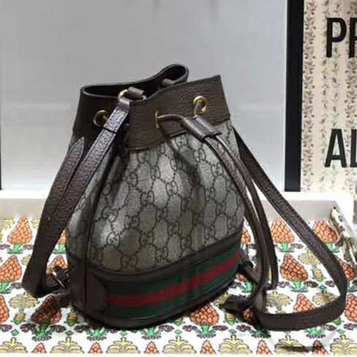 Gucci Ophidia GG Mini Bucket Bag 550620 Brown