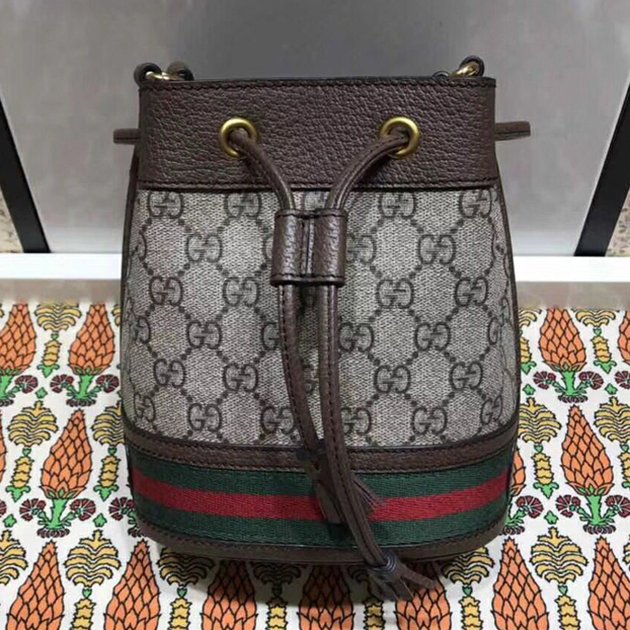 Gucci Ophidia GG Mini Bucket Bag 550620 Brown