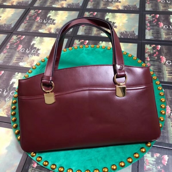 Gucci Arli Large Top Handle Bag 550130 Burgundy 2018