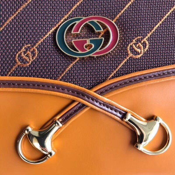 Gucci Rajah Small Shoulder Bag 537206 Burgundy/Orange 2018