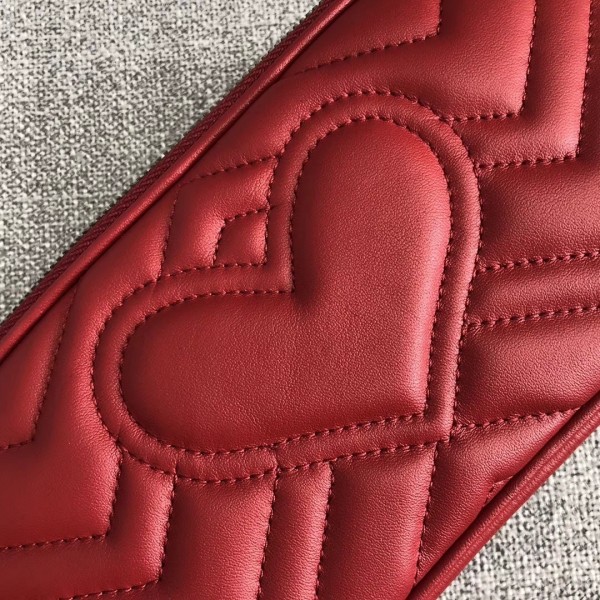 Gucci GG Marmont Mini Chain Bag 546581 Red 2018