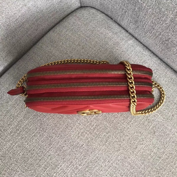 Gucci GG Marmont Mini Chain Bag 546581 Red 2018