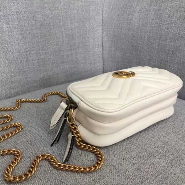 Gucci GG Marmont Mini Chain Bag 546581 White 2018