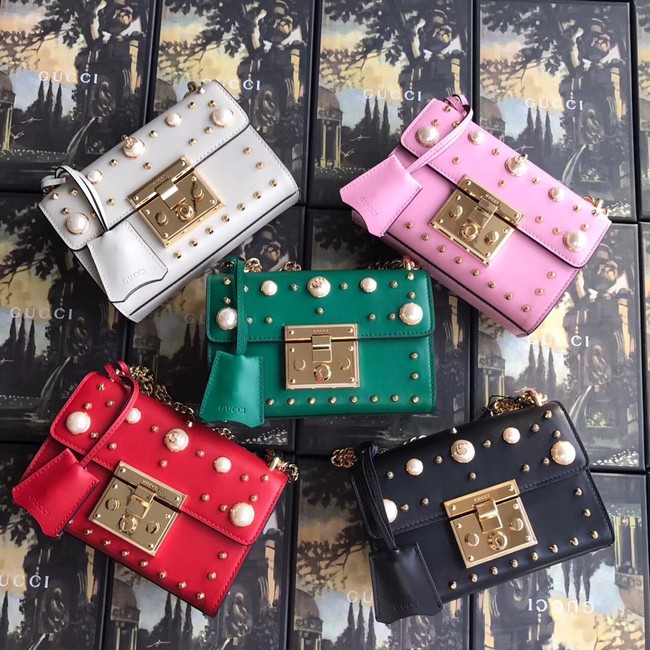 Gucci Padlock small GG Pearl shoulder bag 409487 White