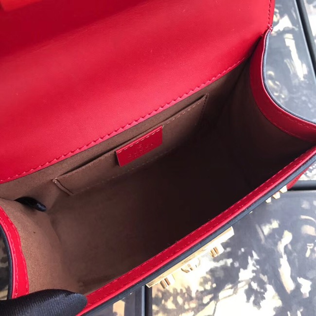 Gucci Padlock small GG Pearl shoulder bag 409487 red 
