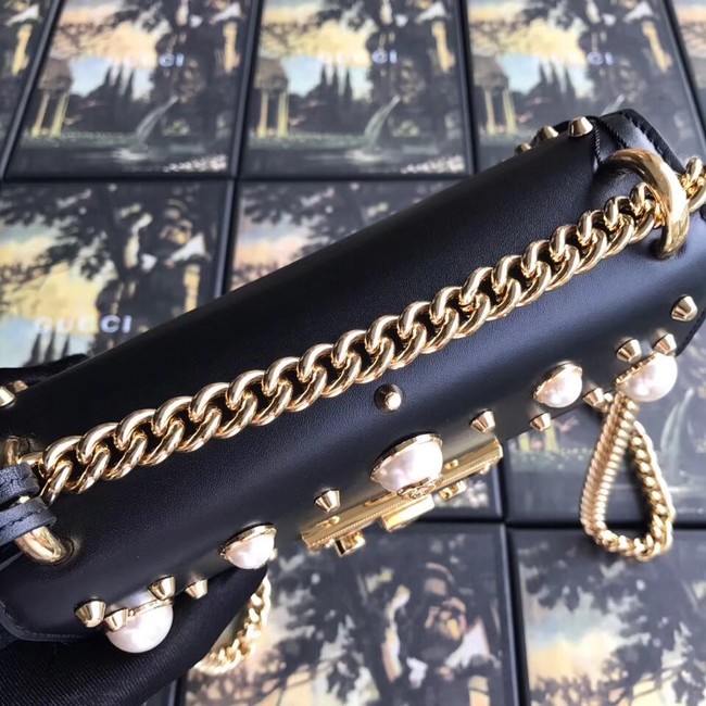 Gucci Padlock small GG Pearl shoulder bag 409487 black 