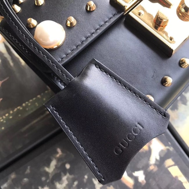 Gucci Padlock small GG Pearl shoulder bag 409487 black 