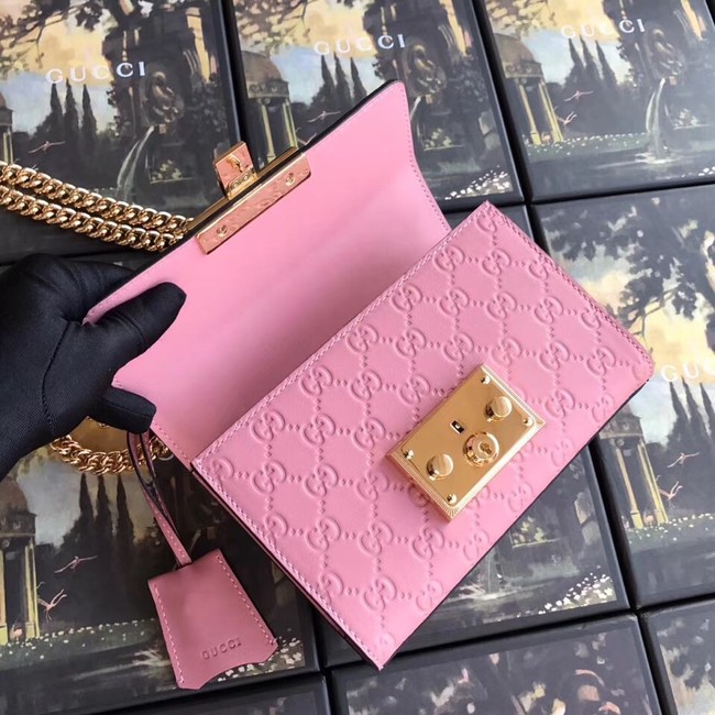 Gucci Padlock small GG shoulder bag 409487 pink 