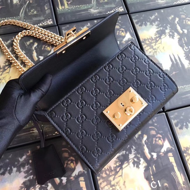 Gucci Padlock small GG shoulder bag 409487 black 