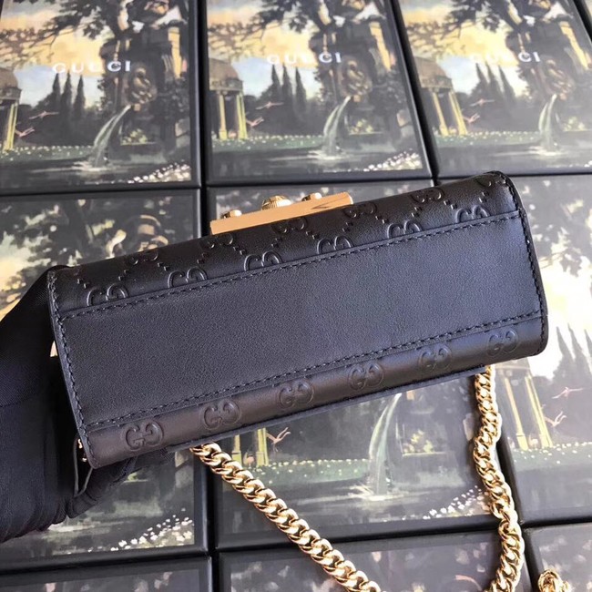 Gucci Padlock small GG shoulder bag 409487 black 