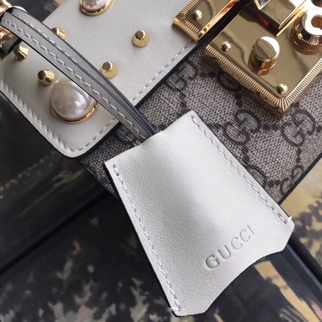 Gucci Padlock small GG Pearl shoulder bag A409487 White 