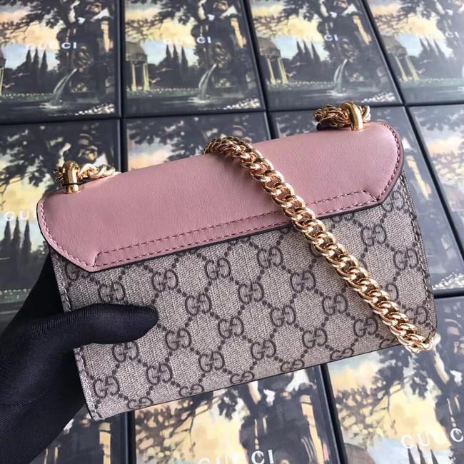 Gucci Padlock small GG Pearl shoulder bag A409487 pink 