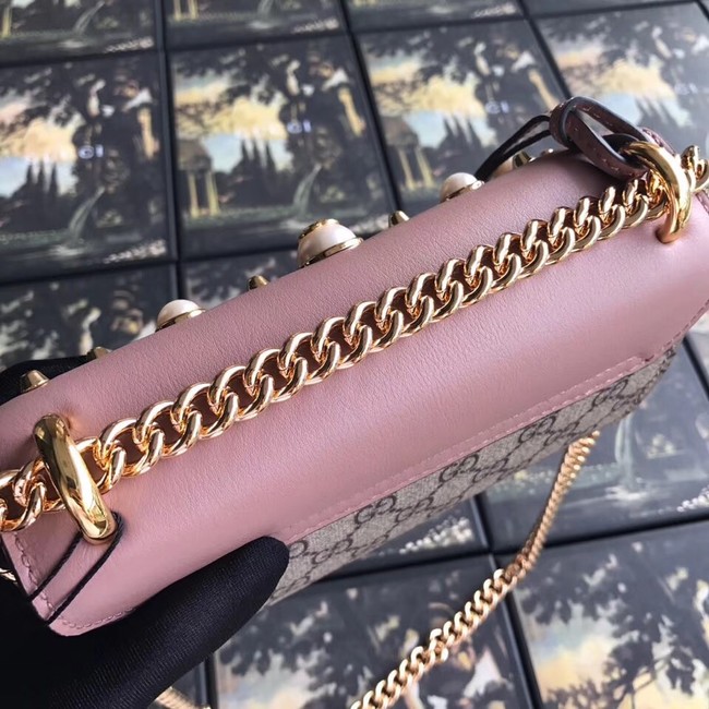Gucci Padlock small GG Pearl shoulder bag A409487 pink 