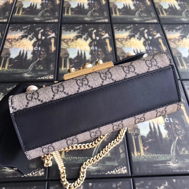 Gucci Padlock small GG Pearl shoulder bag A409487 black 