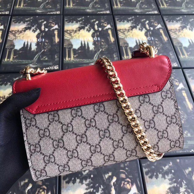 Gucci Padlock small GG Pearl shoulder bag A409487 red 