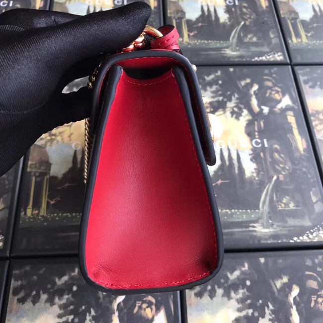 Gucci Padlock small GG Pearl shoulder bag A409487 red 