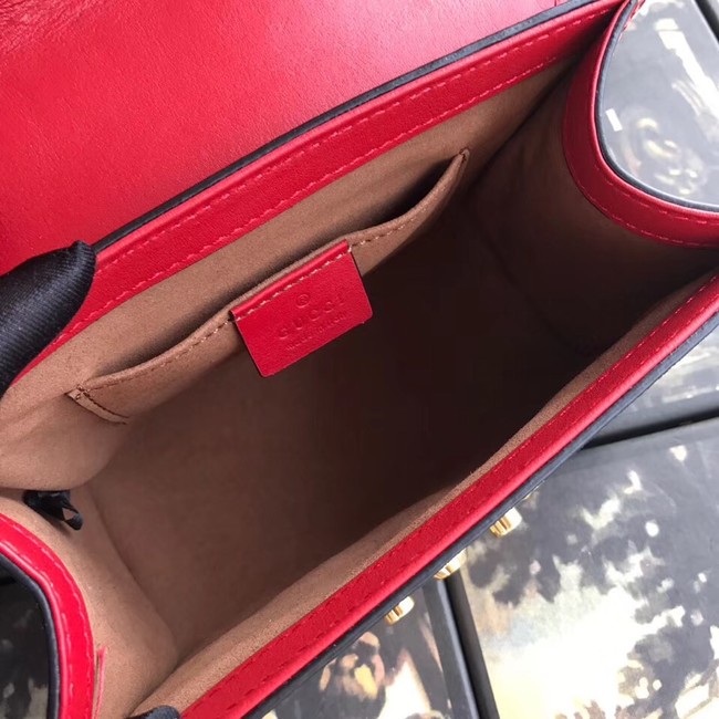 Gucci Padlock small GG Pearl shoulder bag A409487 red 