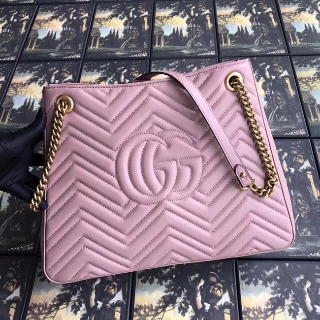 Gucci GG Marmont medium matelasse shoulder bag 453569 pink 