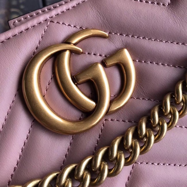 Gucci GG Marmont medium matelasse shoulder bag 453569 pink 
