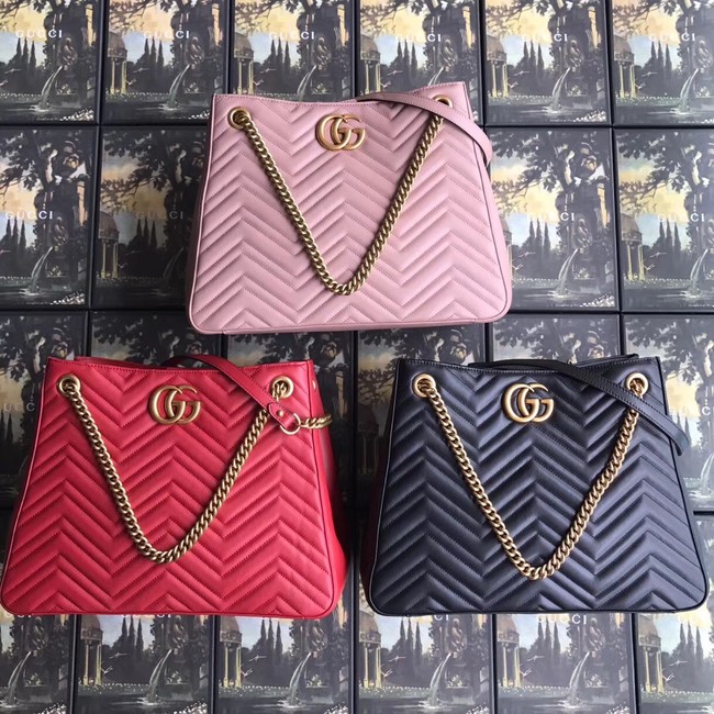 Gucci GG Marmont medium matelasse shoulder bag 453569 pink 