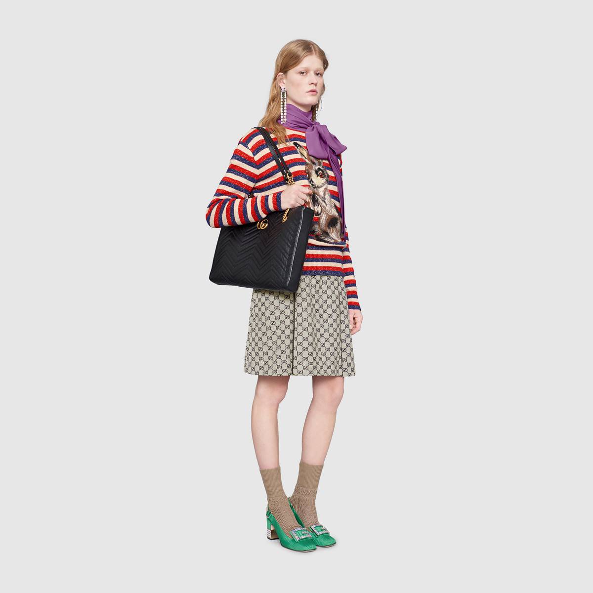 Gucci GG Marmont matelasse medium tote 524578 black 