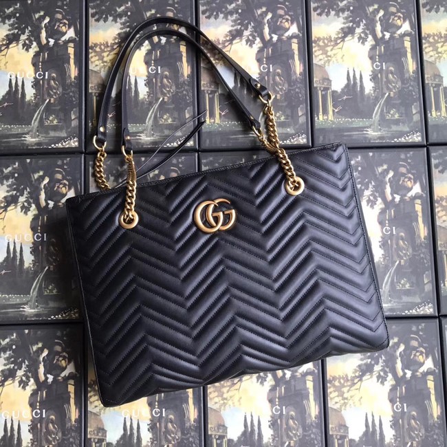 Gucci GG Marmont matelasse medium tote 524578 black 