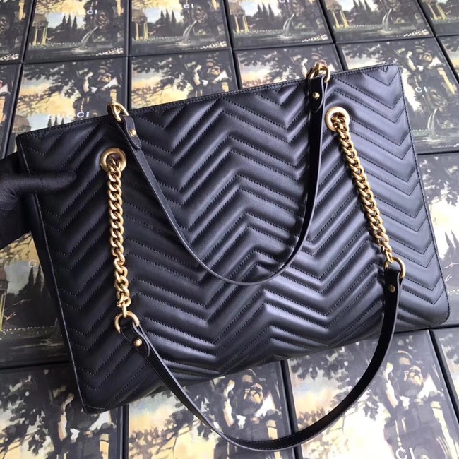 Gucci GG Marmont matelasse medium tote 524578 black 