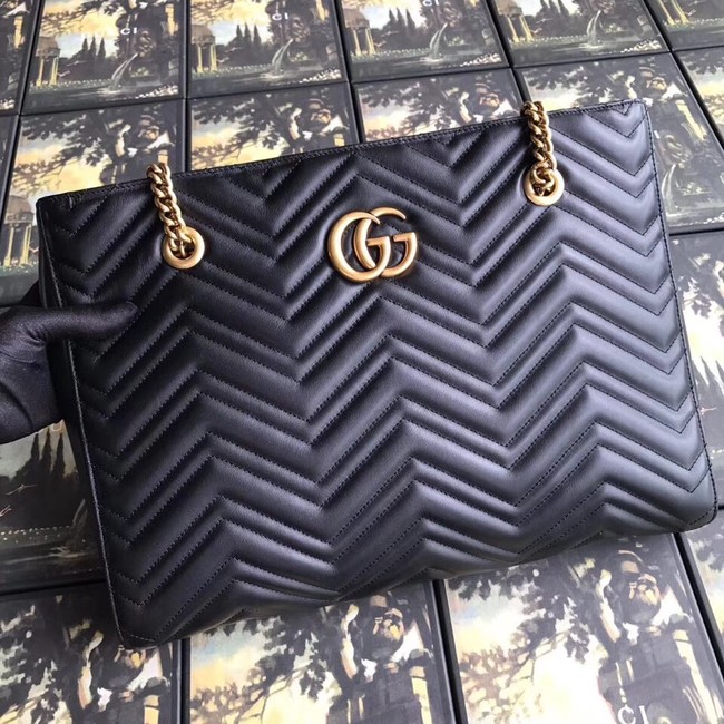 Gucci GG Marmont matelasse medium tote 524578 black 