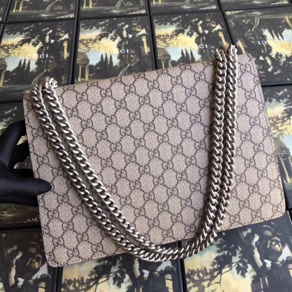 Gucci Dionysus GG Snakeskin Medium Shoulder Bag with Appliqu 400235 2018