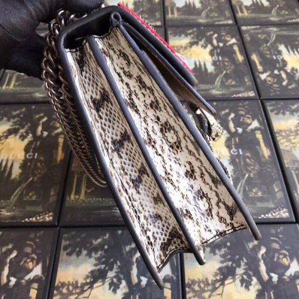 Gucci Dionysus GG Snakeskin Medium Shoulder Bag with Appliqu 400235 2018