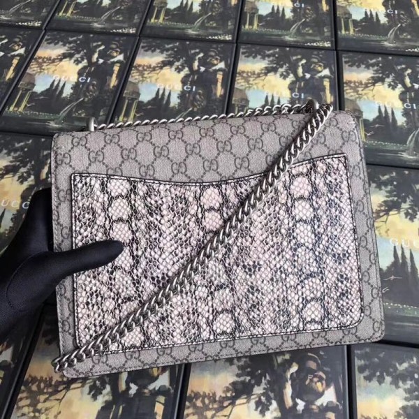 Gucci Dionysus GG Snakeskin Medium Shoulder Bag with Phoenix Appliqu 403348 2018