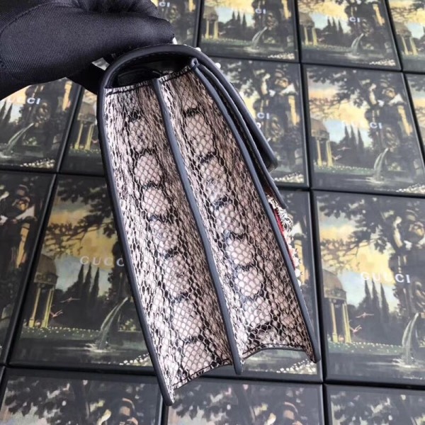 Gucci Dionysus GG Snakeskin Medium Shoulder Bag with Phoenix Appliqu 403348 2018