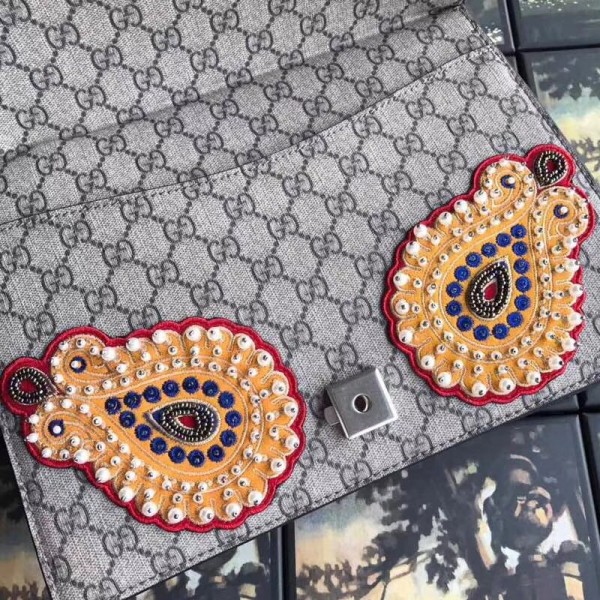 Gucci Dionysus GG Snakeskin Medium Shoulder Bag with Phoenix Appliqu 403348 2018