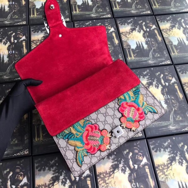 Gucci Dionysus GG Snakeskin Medium Shoulder Bag with Appliqu 400235 2018