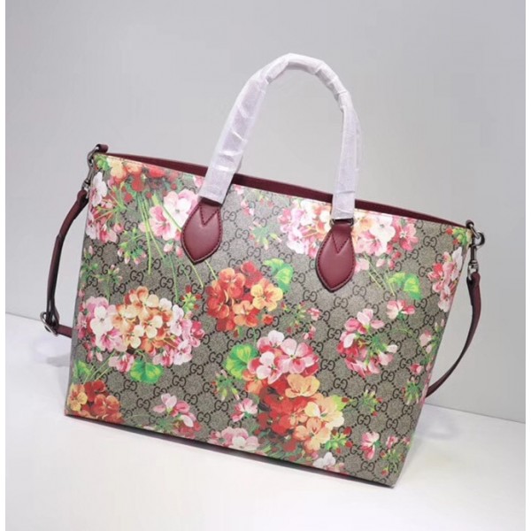 Gucci GG Supreme Tote with Bloom Print 453705 Pink 2018