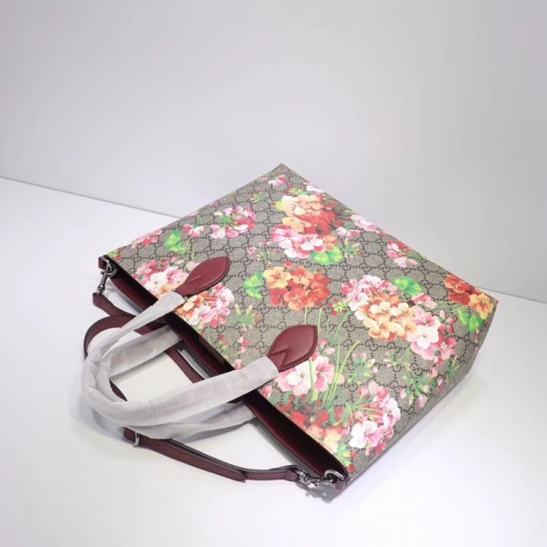 Gucci GG Supreme Tote with Bloom Print 453705 Pink 2018