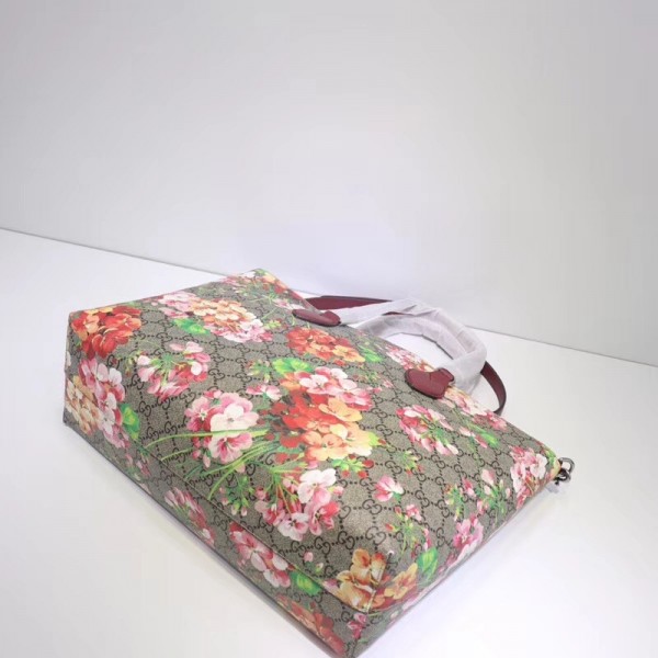 Gucci GG Supreme Tote with Bloom Print 453705 Pink 2018