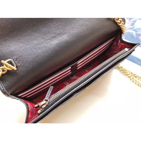 Gucci Quilted Leather Chain Shoulder Bag Black 2018