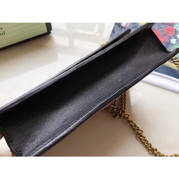 Gucci Quilted Leather Chain Shoulder Bag Black 2018