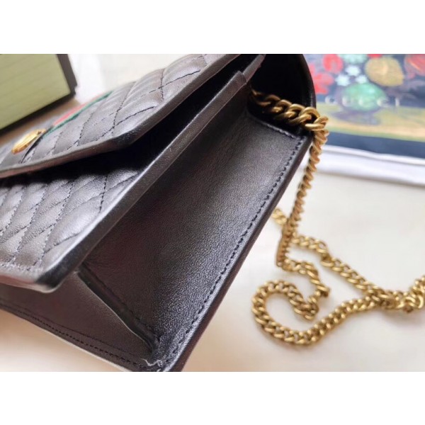 Gucci Quilted Leather Chain Shoulder Bag Black 2018