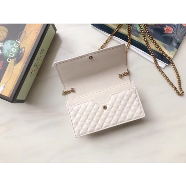 Gucci Quilted Leather Chain Shoulder Bag White 2018