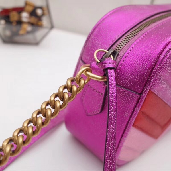 Gucci GG Marmont Small Matelassé Shoulder Bag 447632 Pink/Red 2018