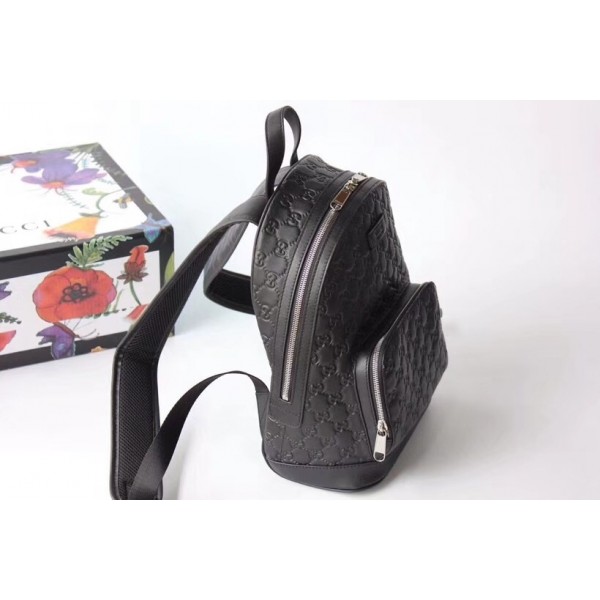 Gucci Signature Leather Backpack 450967 Black 2018