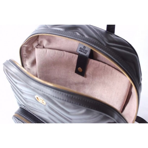 Gucci GG Marmont Matelassé Backpack 523405 Black 2018