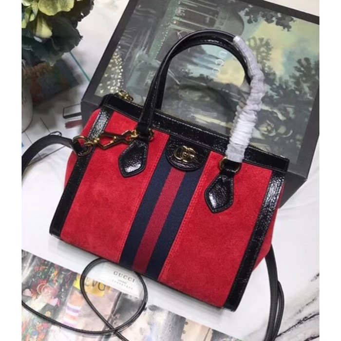 Gucci Ophidia Small Suede Tote Bag 547551 Red 2018